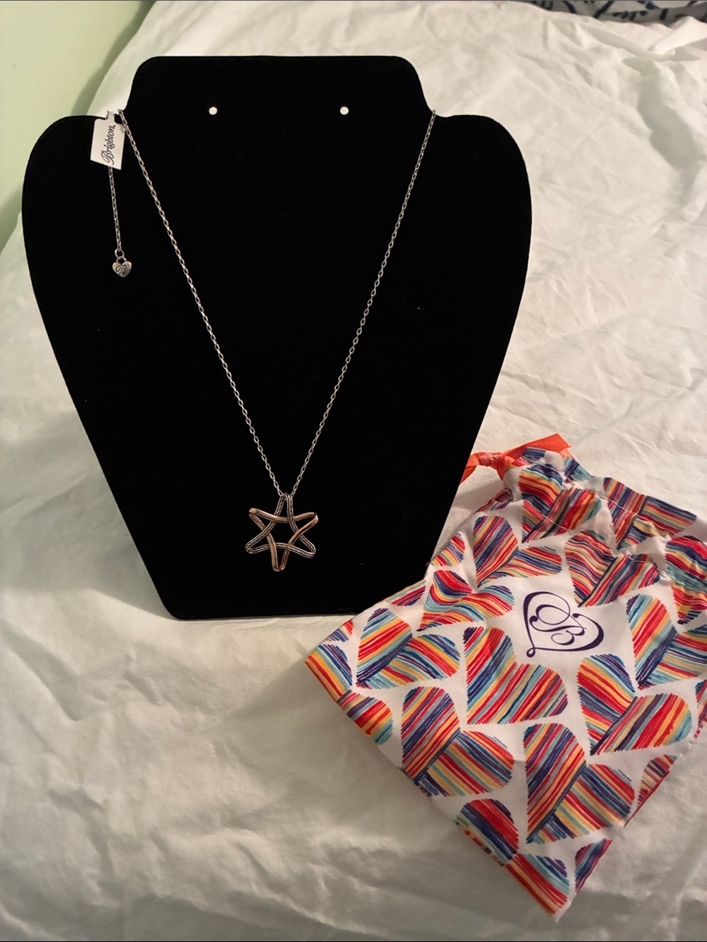Brighton Delicate Heart Drop Necklace - Silver Tone